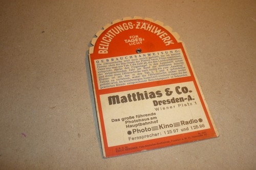 Alte belichtungstabelle - alte,
